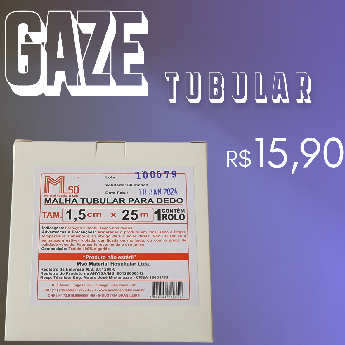 GAZE TUBULAR MSO CURATIVOS