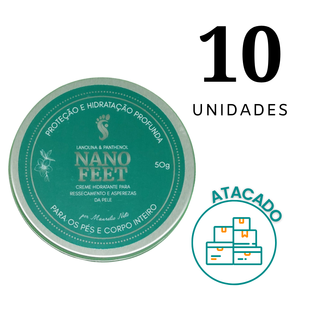 KIT NANOFEET CREME PARA RACHADURAS E RESSECAMENTOS (10) UNIDADES