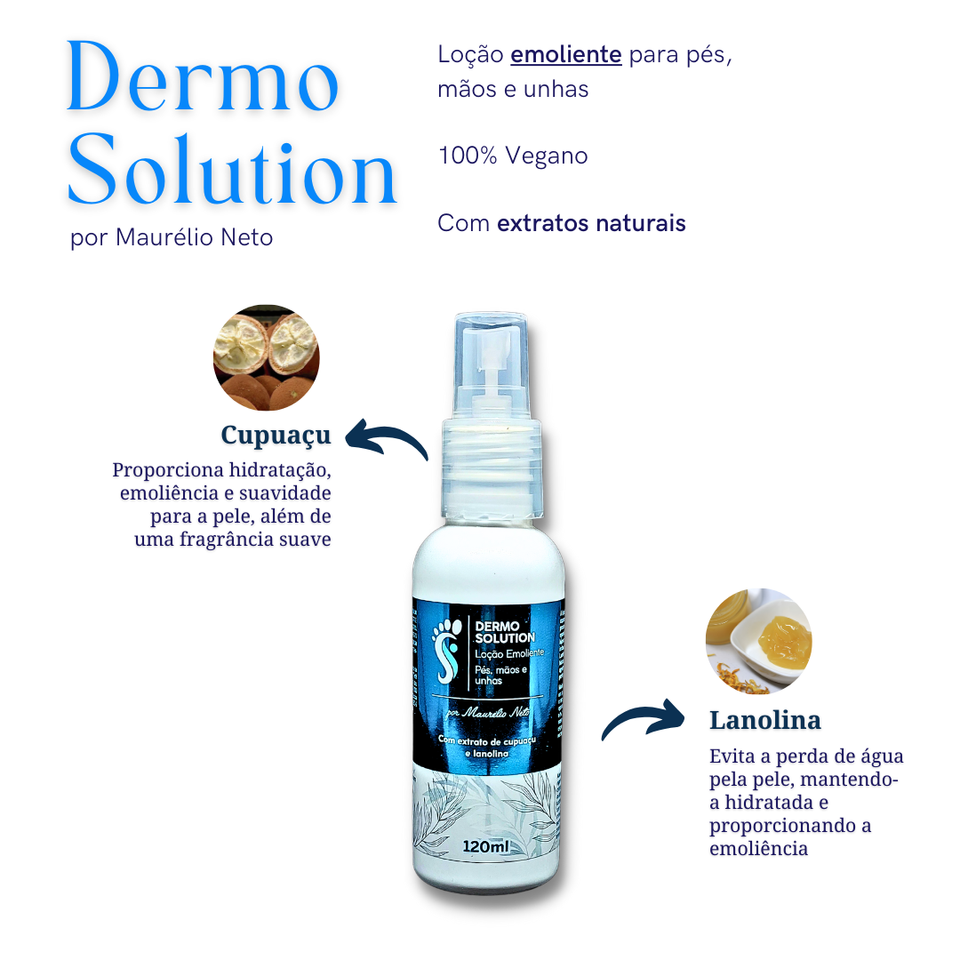 KIT DERMO SOLUTION (EMOLIENTE) PODOCLEAN (DESODORANTE PARA OS PÉS E CALÇADOS) 120 ML