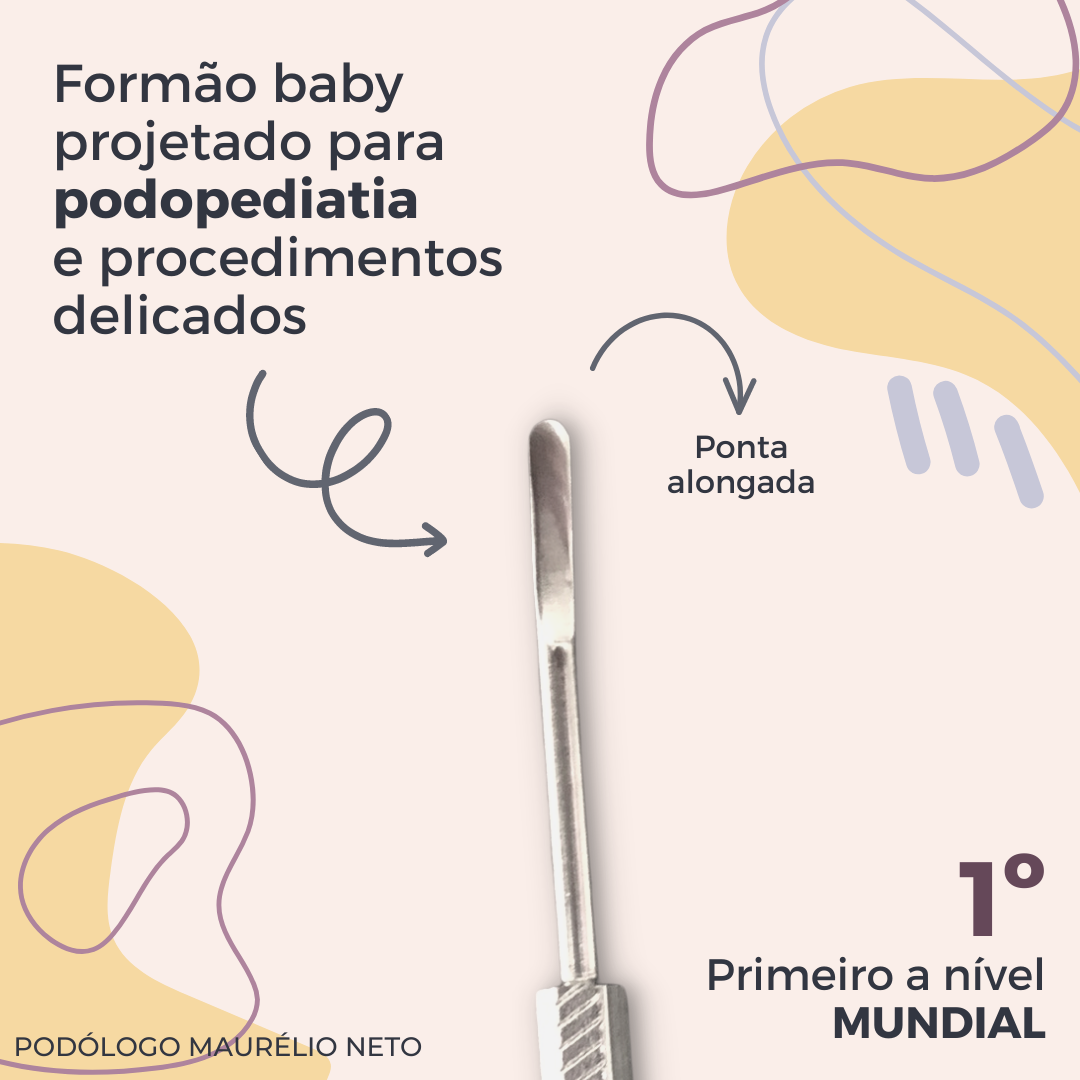 Kit de Podopediatria e Procedimentos Delicados Baby cuto, baby ponta alongada e cureta infantil