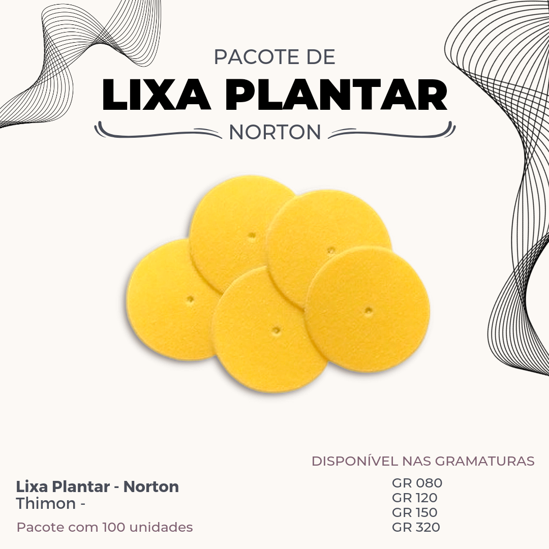 Lixa Plantar(GR 120)  Norton - Pacote com 100 Unidades