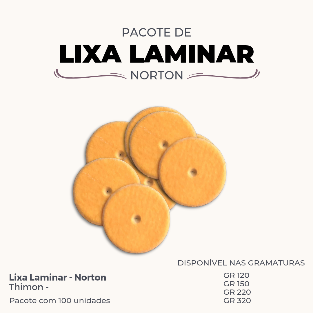 Lixa Laminar (GR 220) Norton - Pacote com 100 unidades