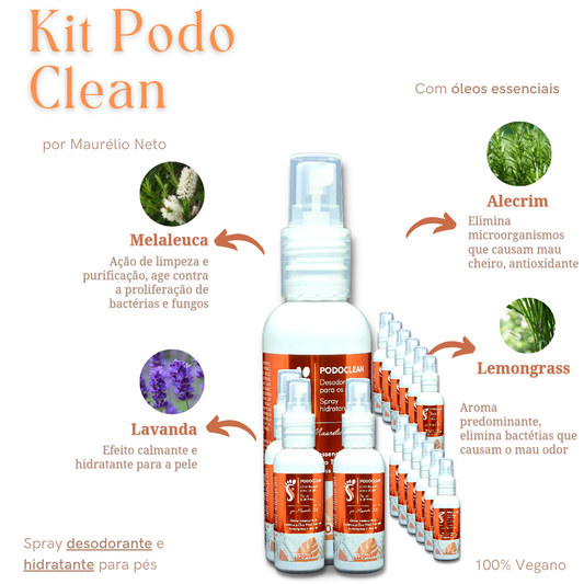 Kit Podoclean -(20) Desodorante para os Pés - 120ml (SUPER OFERTA)