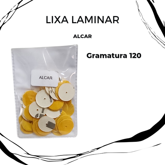 Lixa Laminar (GR 120) Alcar - Pacote com 100 unidades