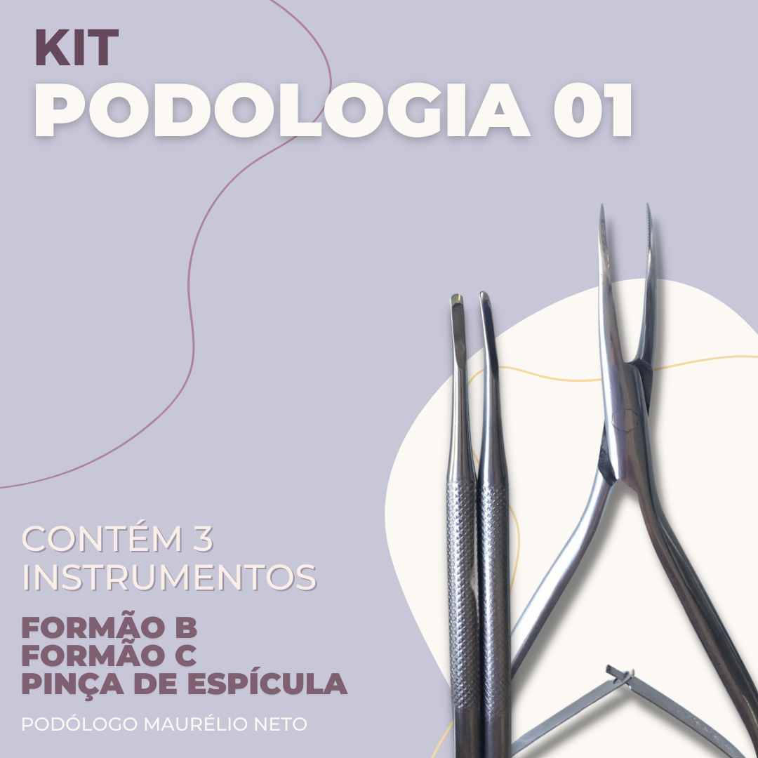 Kit Podologia 01 - Formões e Pinça de Remoção de Espícula