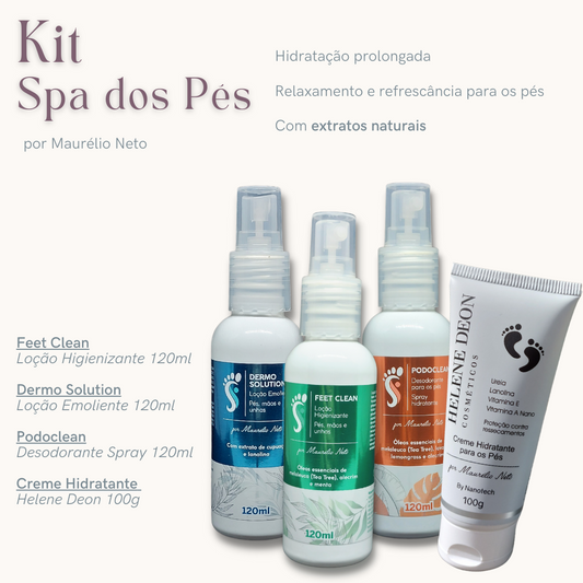 Kit Spa dos Pés (SUPER OFERTA) Feet Clean, Dermo Solution, Podo Clean e Helene Deon