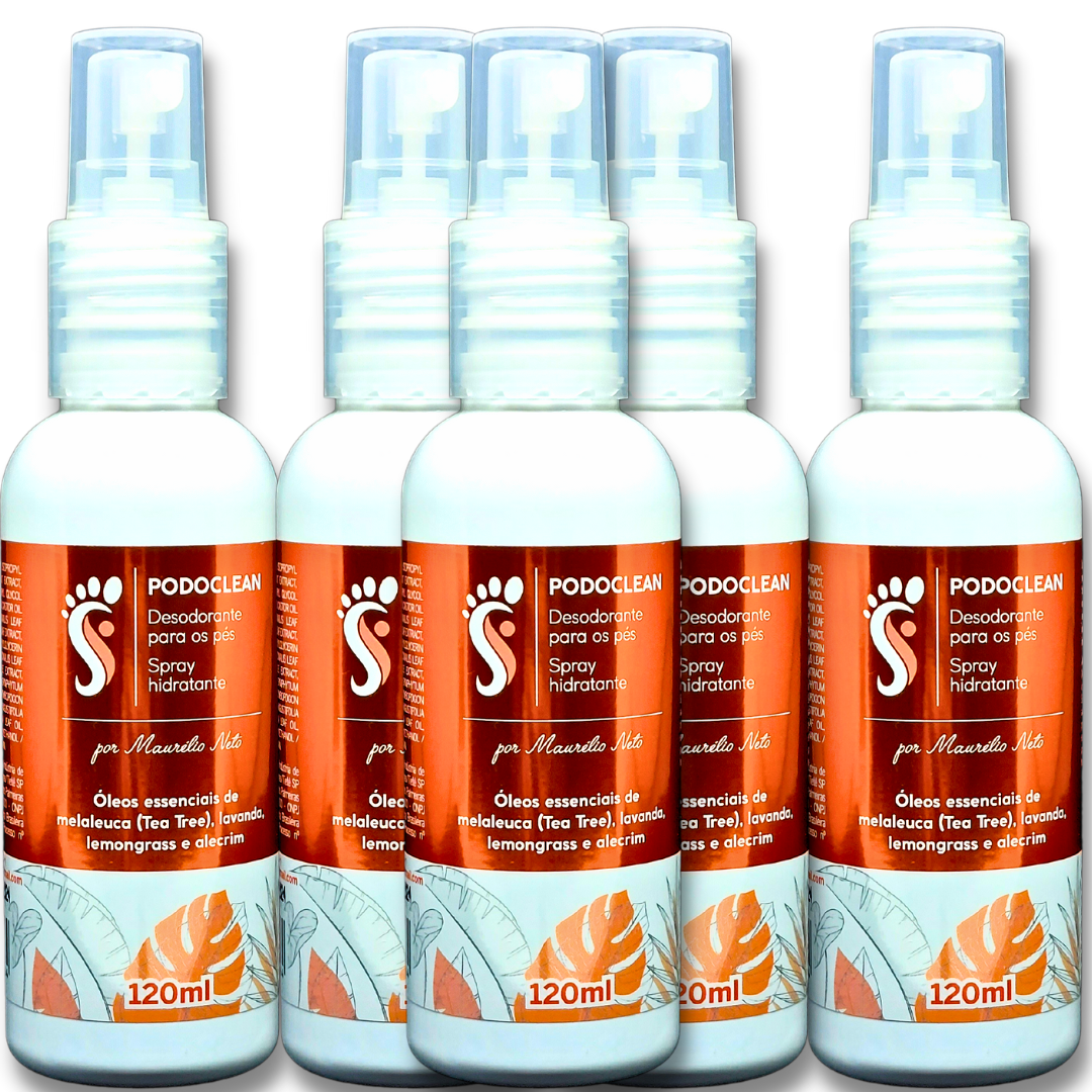 PODOCLEAN DESODORANTE PARA OS PÉS E CALÇADOS 120 ML (5) UNIDADES