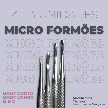 KIT DE FORMÕES (4) UNIDADES SENDO TIPO B, C, BABY PONTA CURTA E LONGO