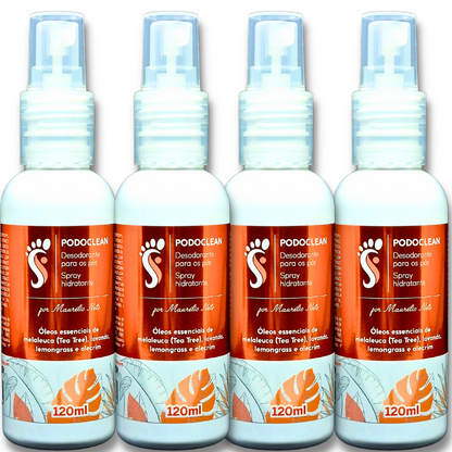 PODOCLEAN DESODORANTE PARA OS PÉS E CALÇADOS 120 ML (4) UNIDADES