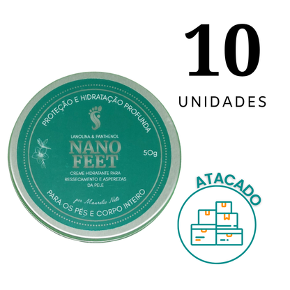 KIT NANOFEET CREME PARA RACHADURAS E RESSECAMENTOS (10) UNIDADES