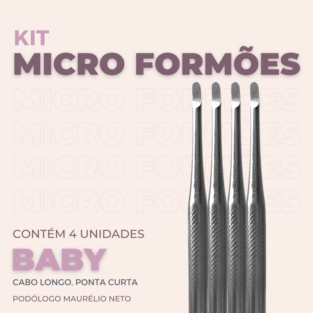 KIT MICRO FORMÃO BABY PONTA CURTA E CABO LONGO (4) UNIDADES