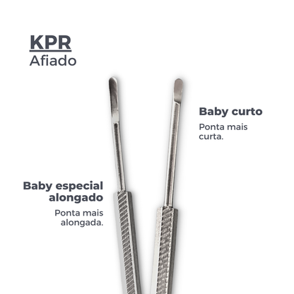 KIT DE PODOPEDIATRIA BABY CURTO , BABY PONTA ALONGADA E CURETA SIMPLES 261 C