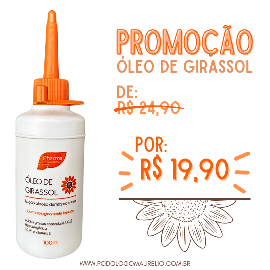 ÓLEO DE GIRASSOL (A.G.E) COM BICO APLICADOR – Podólogo Maurélio