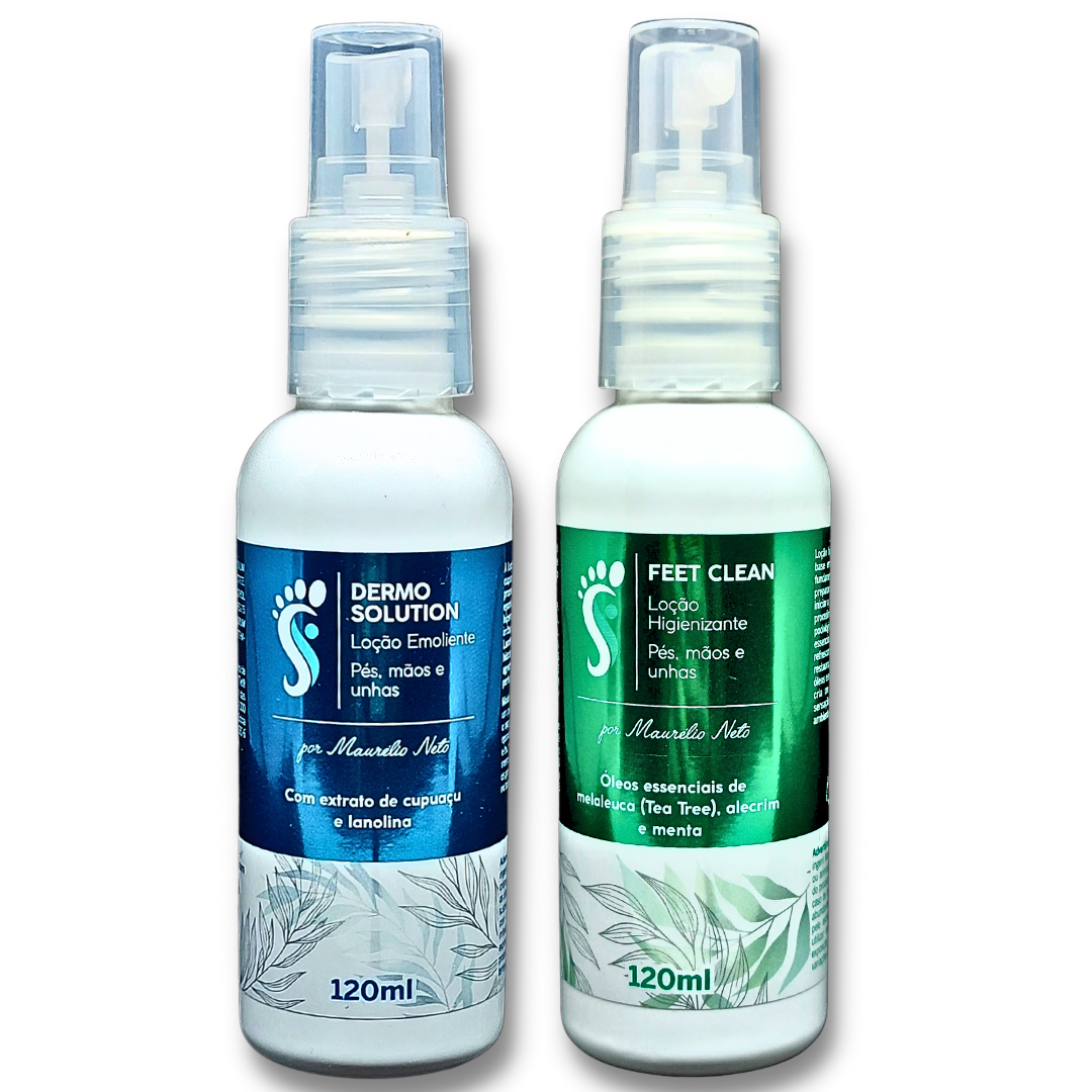 KIT MINI LOÇÕES FEET CLEAN E DERMO SOLUTION 120 ML