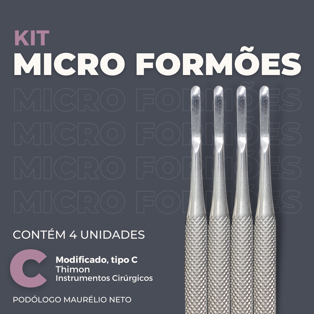 Kit micro Formão modificado tipo C - Thimon 4 Unidades