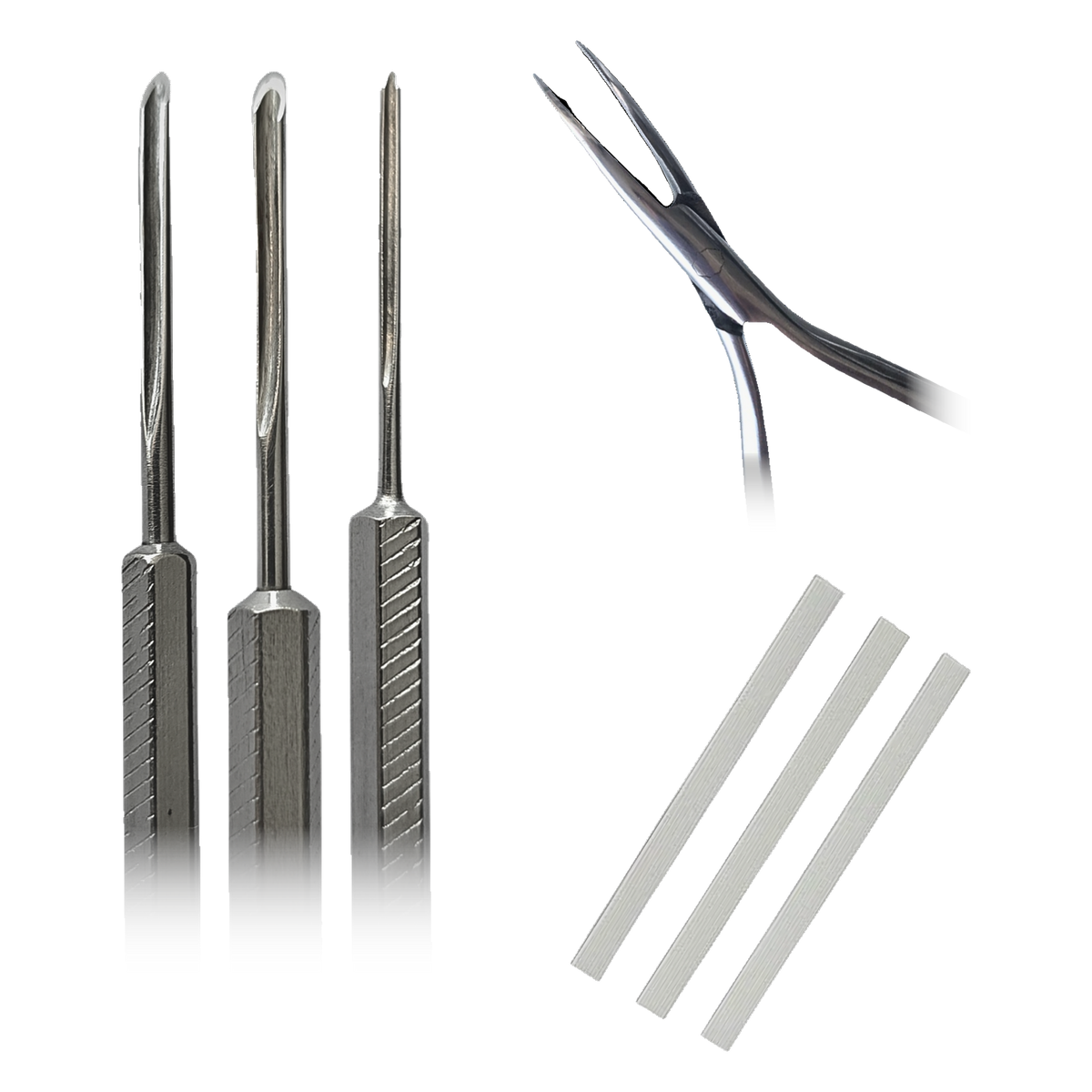 Kit Onicocriptose Completo — 3 Goivas + Pinça de Espícula + Fibra de Memória Molecular