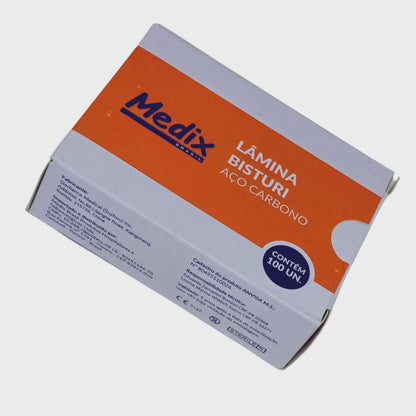 LÂMINA DE BISTURI (21) CAIXA COM 100 UNIDADES - Medix