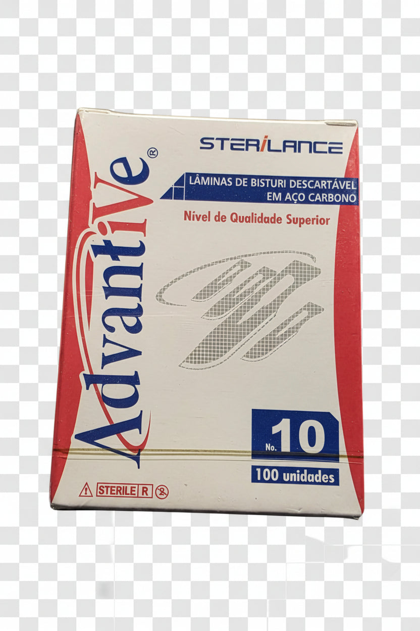 Lâmina de Bisturi Nº10 Aço Carbono C/ 100 Unidades - Advantive